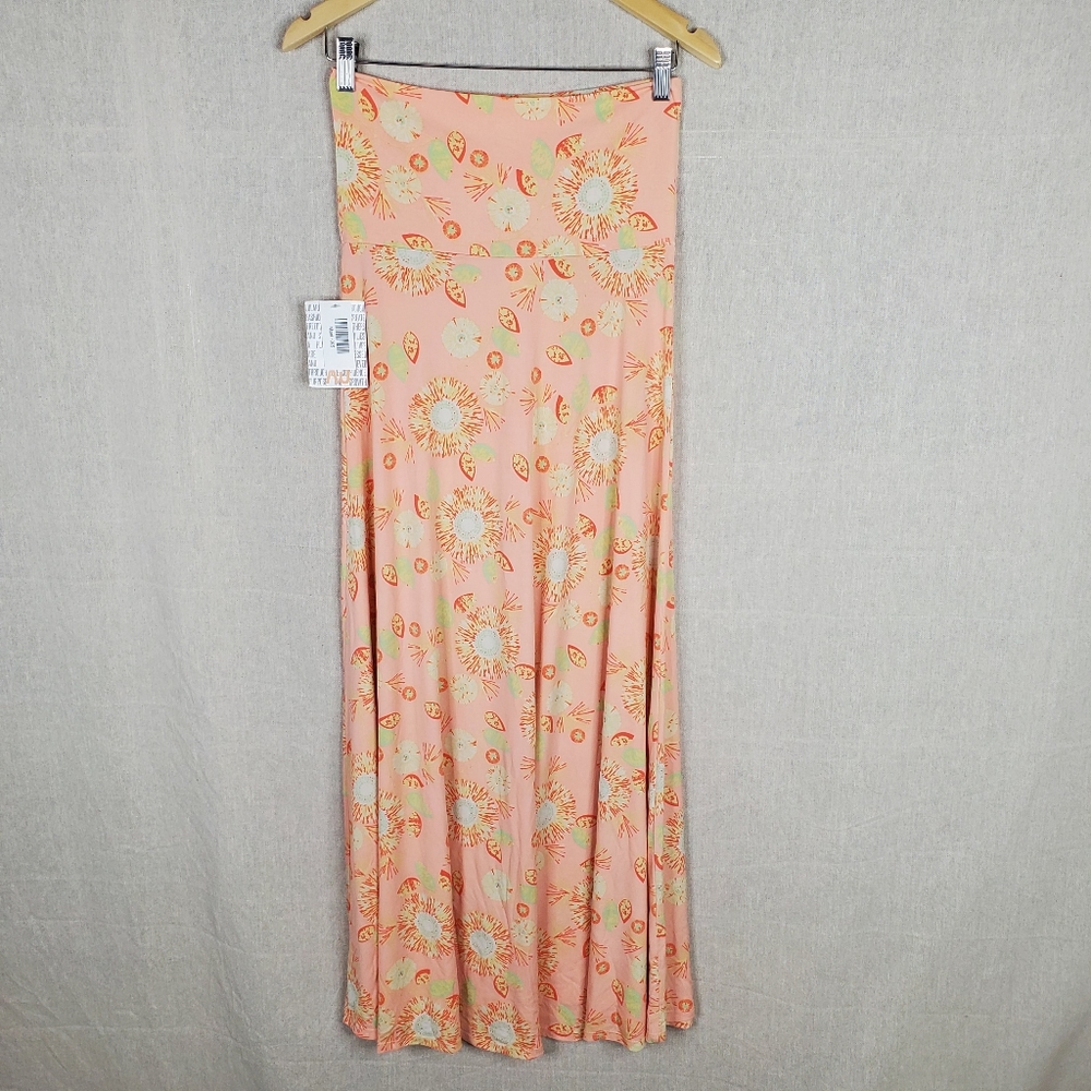 ♡ LuLaRoe Orange Yellow and Green Maxi Skirt Size XS NWT